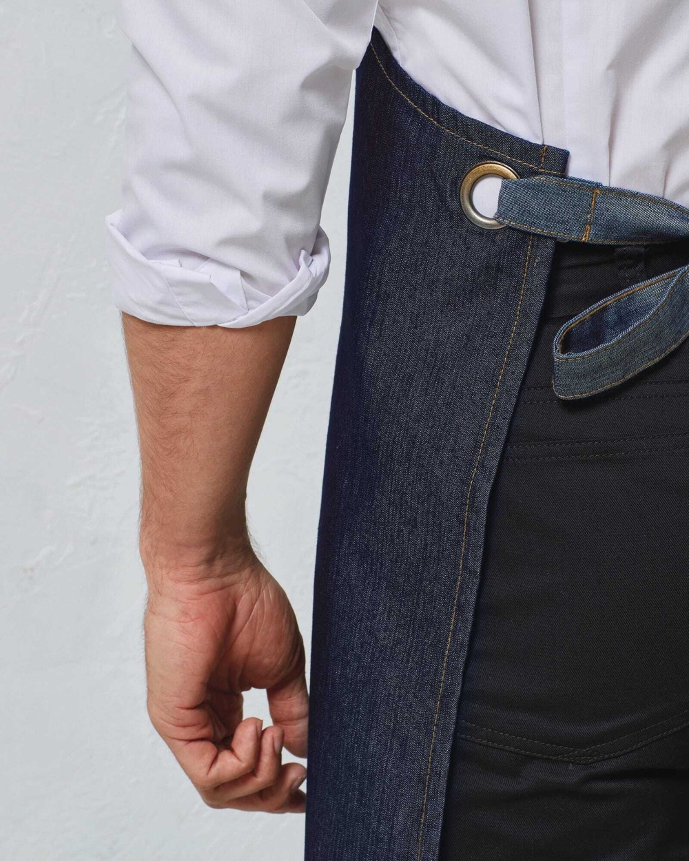 PREMIER Domain - Contrast denim bib apron Schürzen personalisierbar