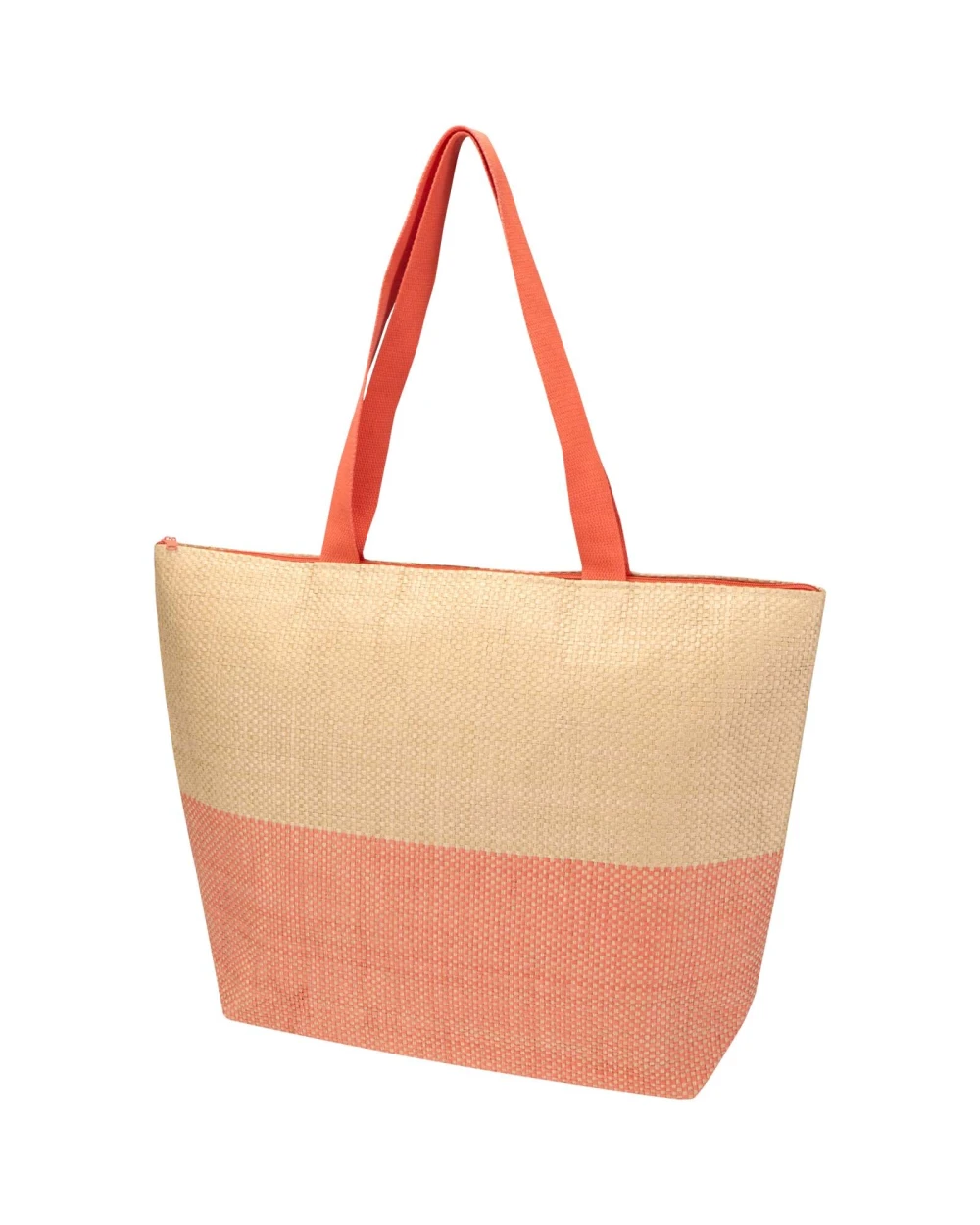 Tote bags personnalisable 4DO Grand sac fourre-tout en papier paille Rhythm avec fermeture à glissière, 21 L