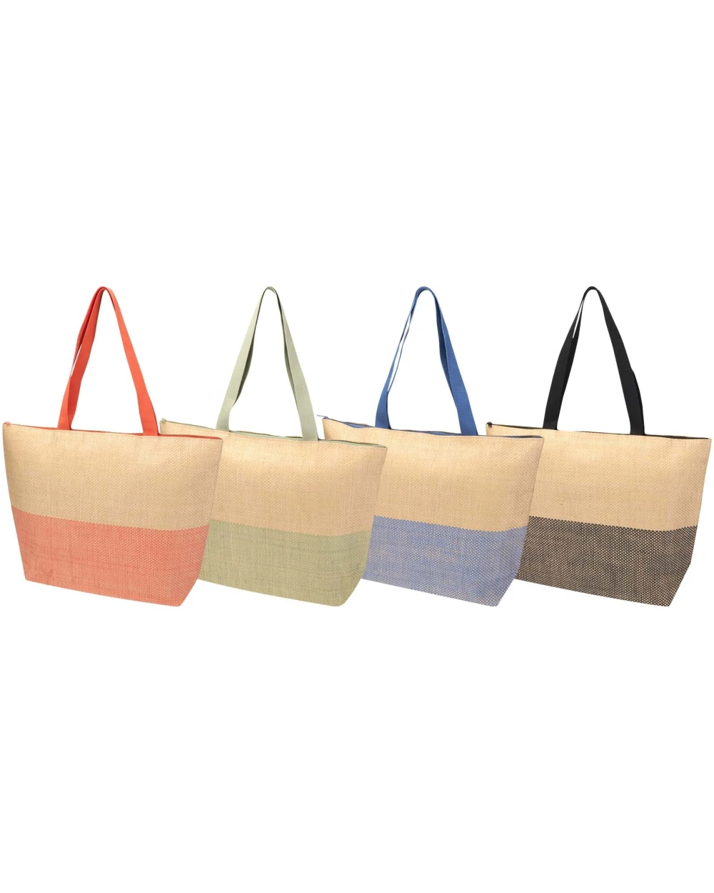 Tote bags personnalisable 4DO Grand sac fourre-tout en papier paille Rhythm avec fermeture à glissière, 21 L