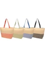 Tote bags personnalisable 4DO Grand sac fourre-tout en papier paille Rhythm avec fermeture à glissière, 21 L