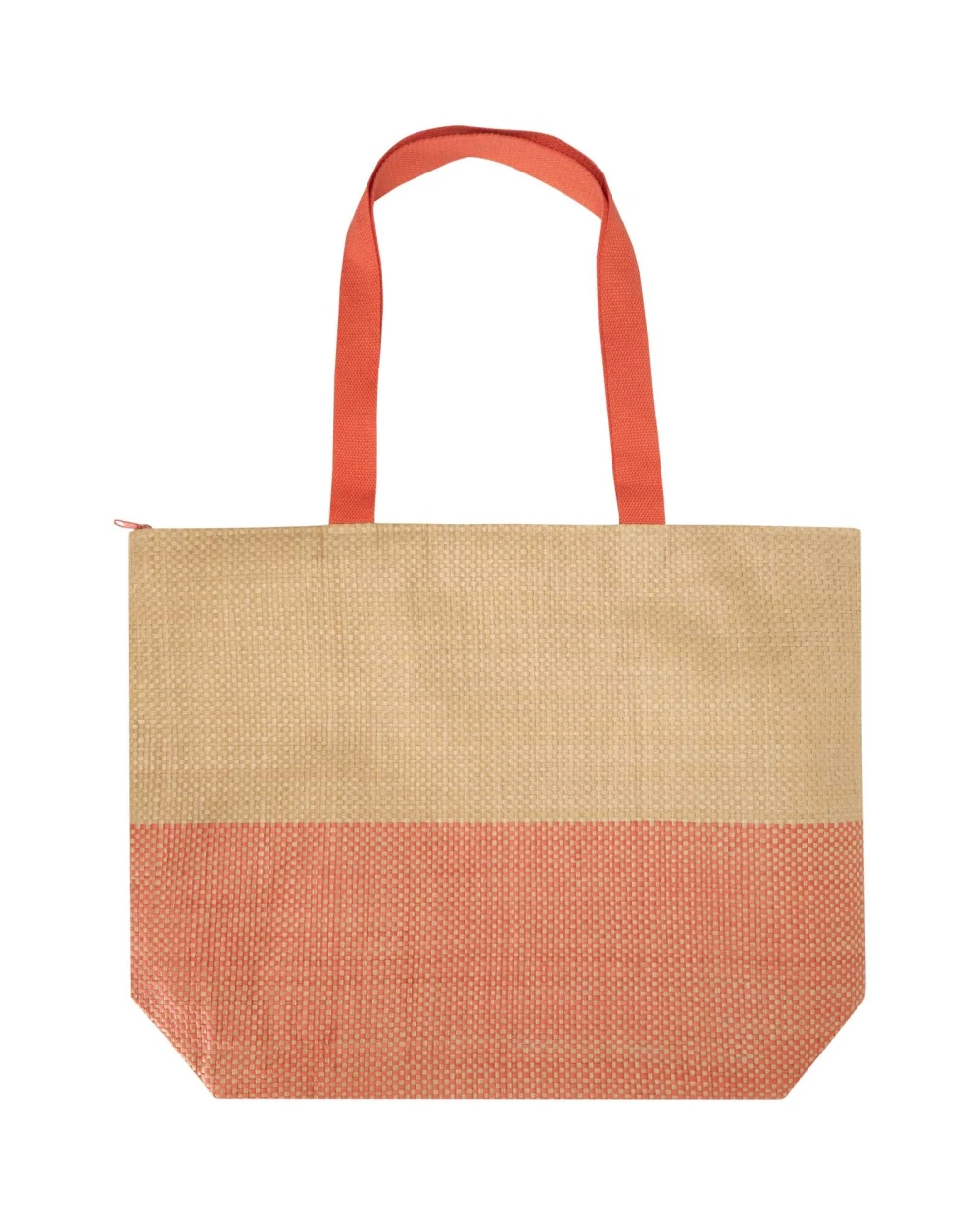 Tote bags personnalisable 4DO Grand sac fourre-tout en papier paille Rhythm avec fermeture à glissière, 21 L