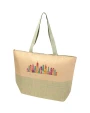 Tote bags 4DO Rhythm stro-tassen, grote draagtas met ritssluiting, 21 liter voor bedrukking &amp; borduring