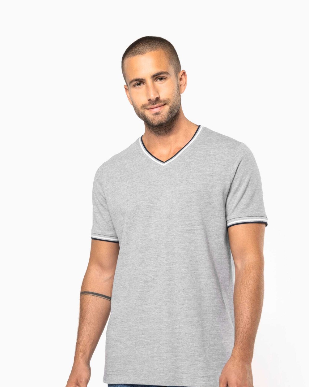 T-shirts KARIBAN Heren-T-shirt piqué V-hals voor bedrukking &amp; borduring