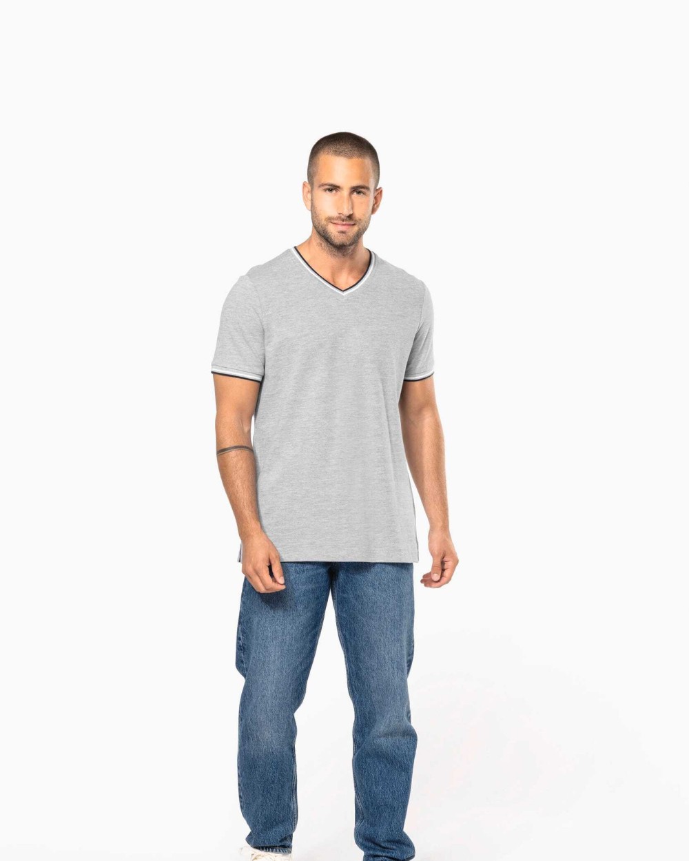 T-shirts KARIBAN Heren-T-shirt piqué V-hals voor bedrukking &amp; borduring