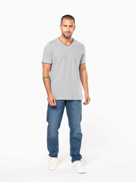 T-Shirts à personnaliser KARIBAN T-shirt maille piquée col V homme 