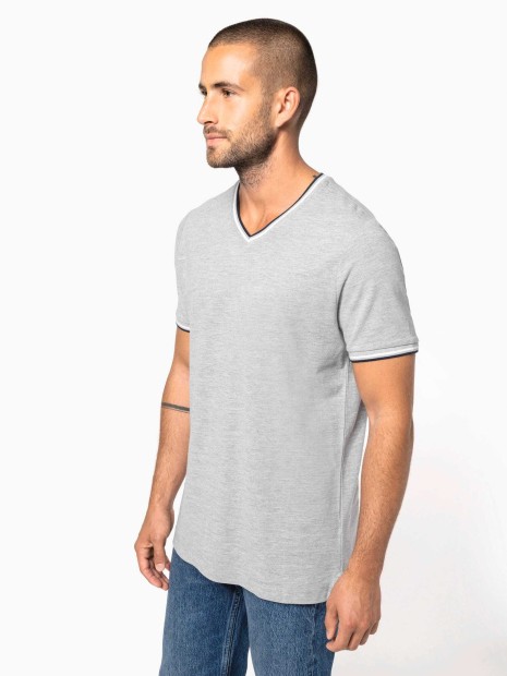 T-Shirts à personnaliser KARIBAN T-shirt maille piquée col V homme 