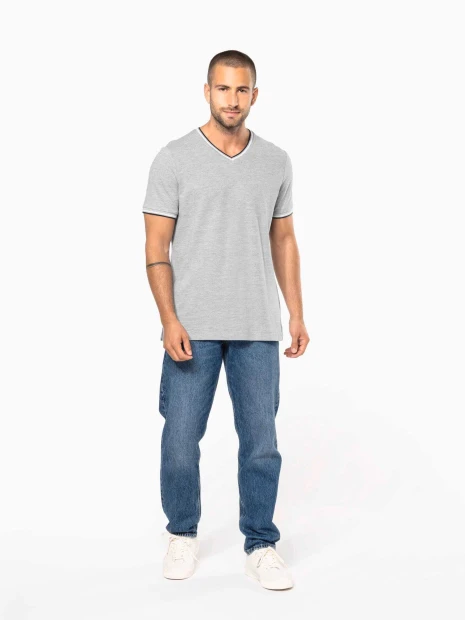 T-Shirts à personnaliser KARIBAN T-shirt maille piquée col V homme 