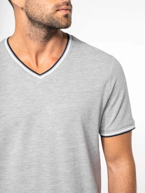 T-Shirts à personnaliser KARIBAN T-shirt maille piquée col V homme 