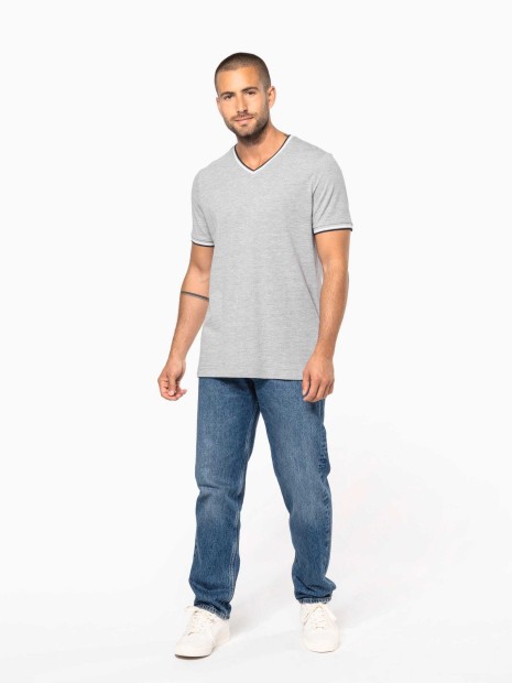 T-Shirts à personnaliser KARIBAN T-shirt maille piquée col V homme 