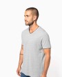 KARIBAN Herren T-Shirt aus Piqué-Trikot mit V-Ausschnitt T-Shirts personalisierbar