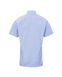 PREMIER Mens microcheck (Gingham) Short Sleeve Shirt Cotton Hemden personalisierbar