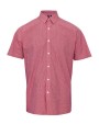 Hemden PREMIER Men`s Microcheck (Gingham) Short Sleeve Cotton Shirt voor bedrukking &amp; borduring