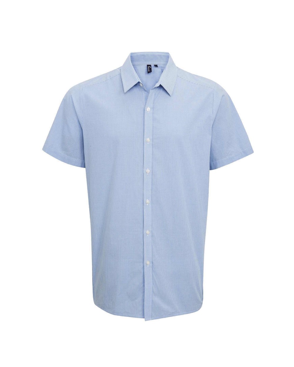 Hemden PREMIER Men`s Microcheck (Gingham) Short Sleeve Cotton Shirt voor bedrukking &amp; borduring