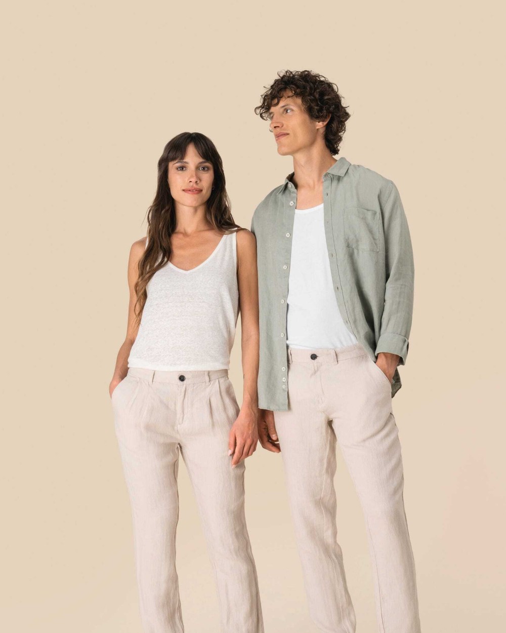 Broeken SPASSO Linnen broek heren voor bedrukking &amp; borduring