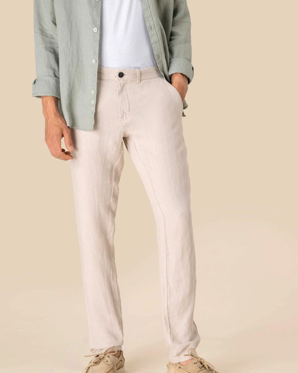 Broeken SPASSO Linnen broek heren voor bedrukking &amp; borduring
