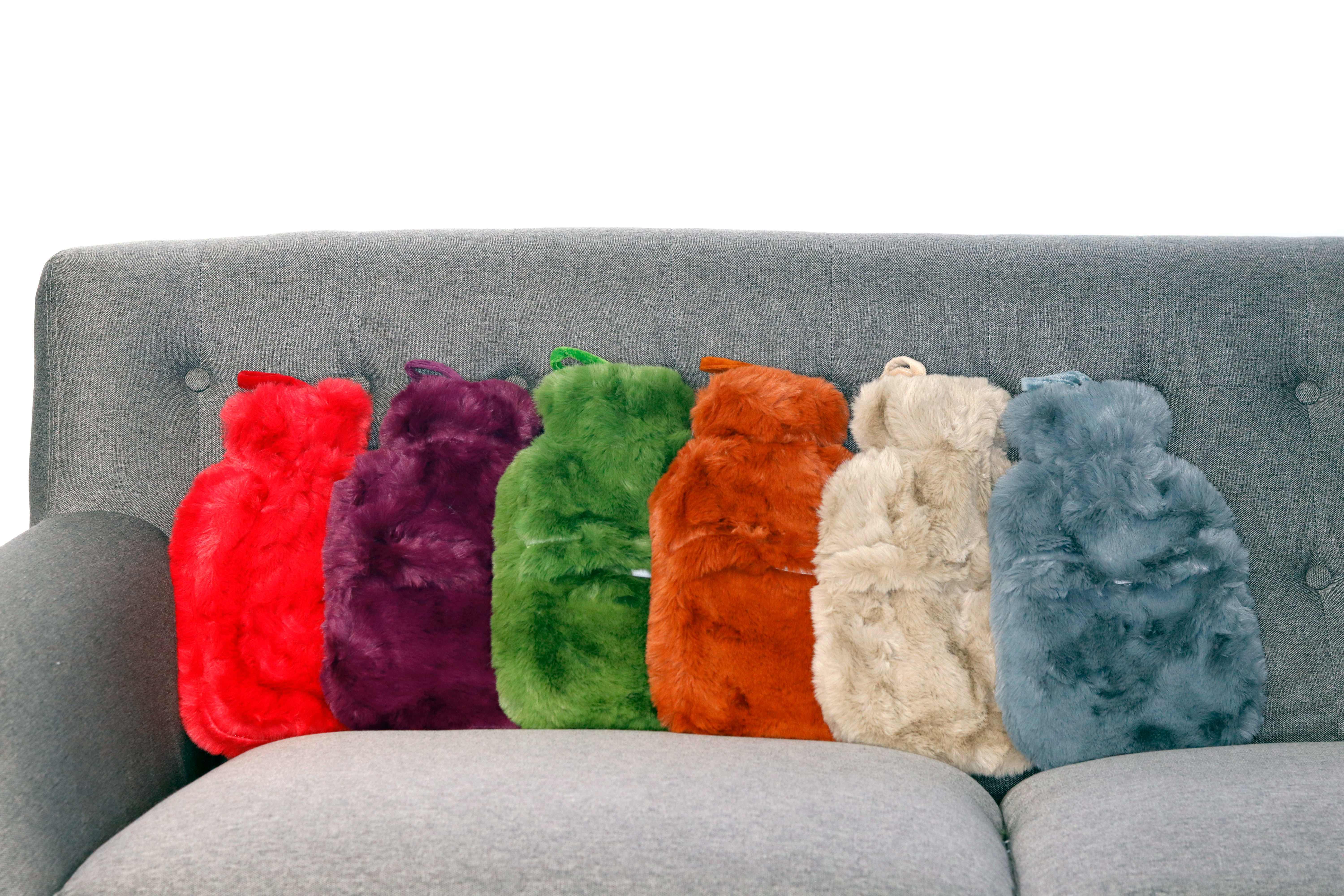 Accessoires personnalisable RIBBON Bouillotte et housse en fausse fourrure super luxueuse