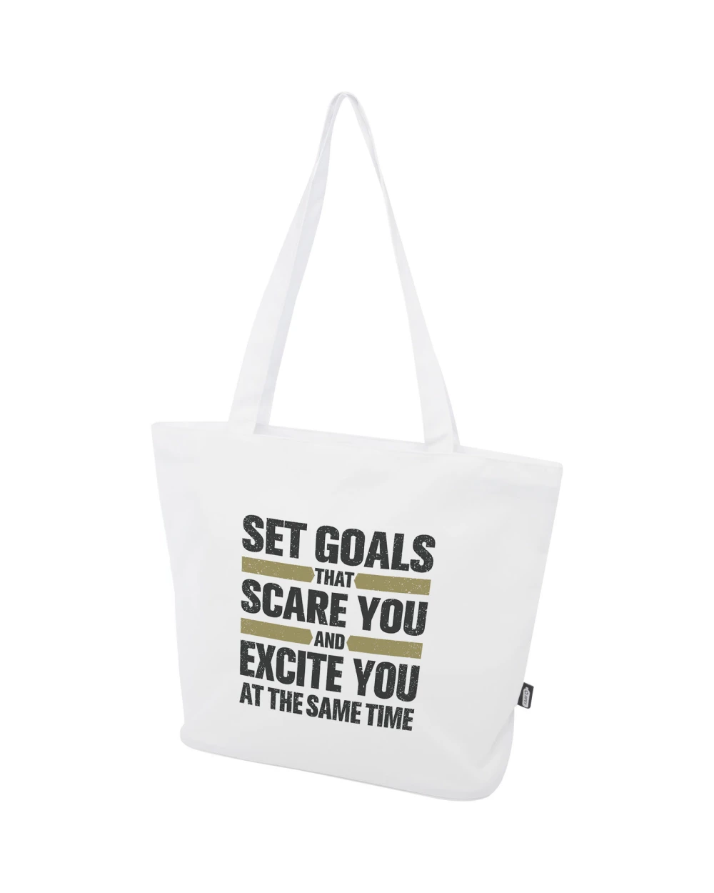 Tote bags personnalisable 4DO Sac shopping Panama de 20 L avec fermeture éclair recyclé certifié GRS