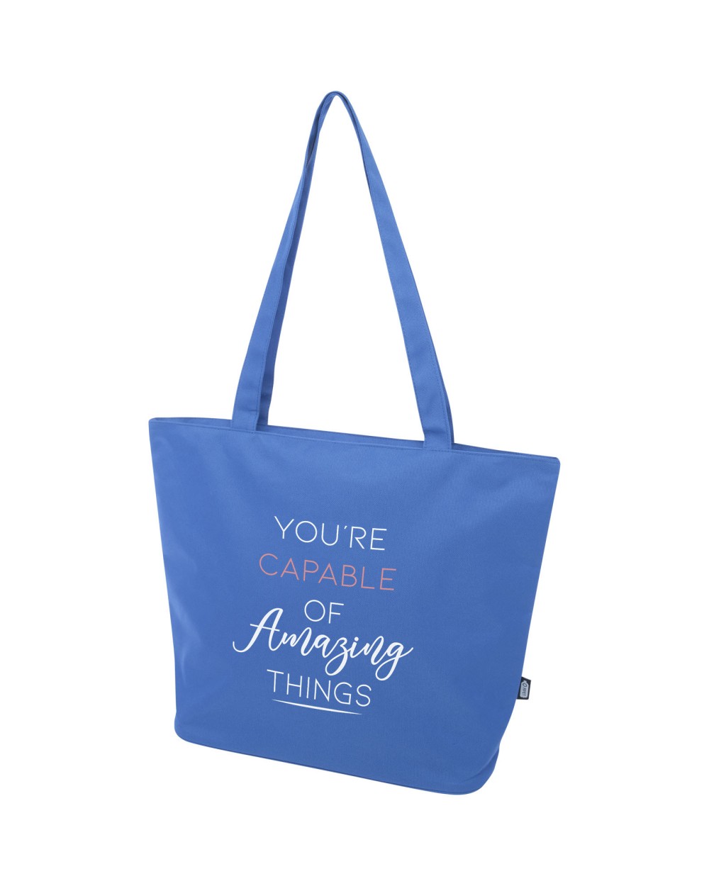 Tote bags personnalisable 4DO Sac shopping Panama de 20 L avec fermeture éclair recyclé certifié GRS