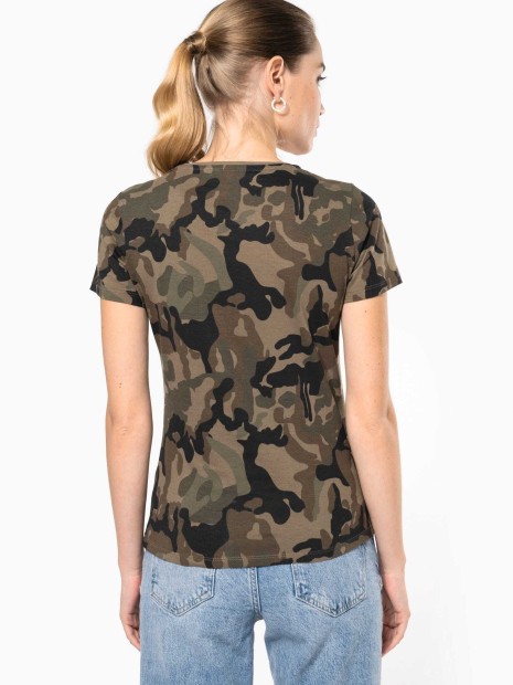 T-Shirts à personnaliser KARIBAN T-shirt camo manches courtes femme 