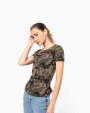 KARIBAN Damen-T-Shirt Camo mit kurzen Ärmeln T-Shirts personalisierbar