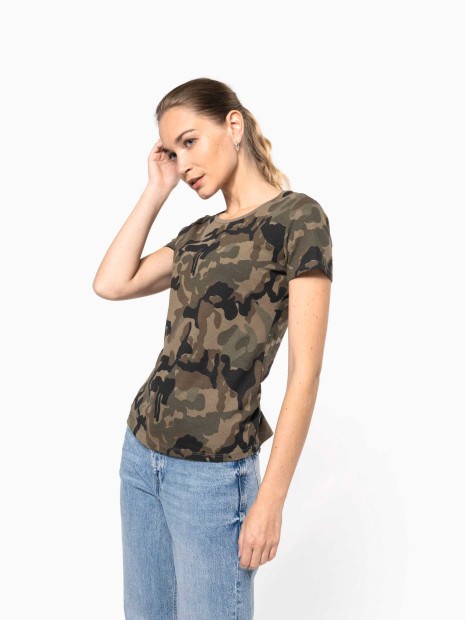 T-Shirts à personnaliser KARIBAN T-shirt camo manches courtes femme 