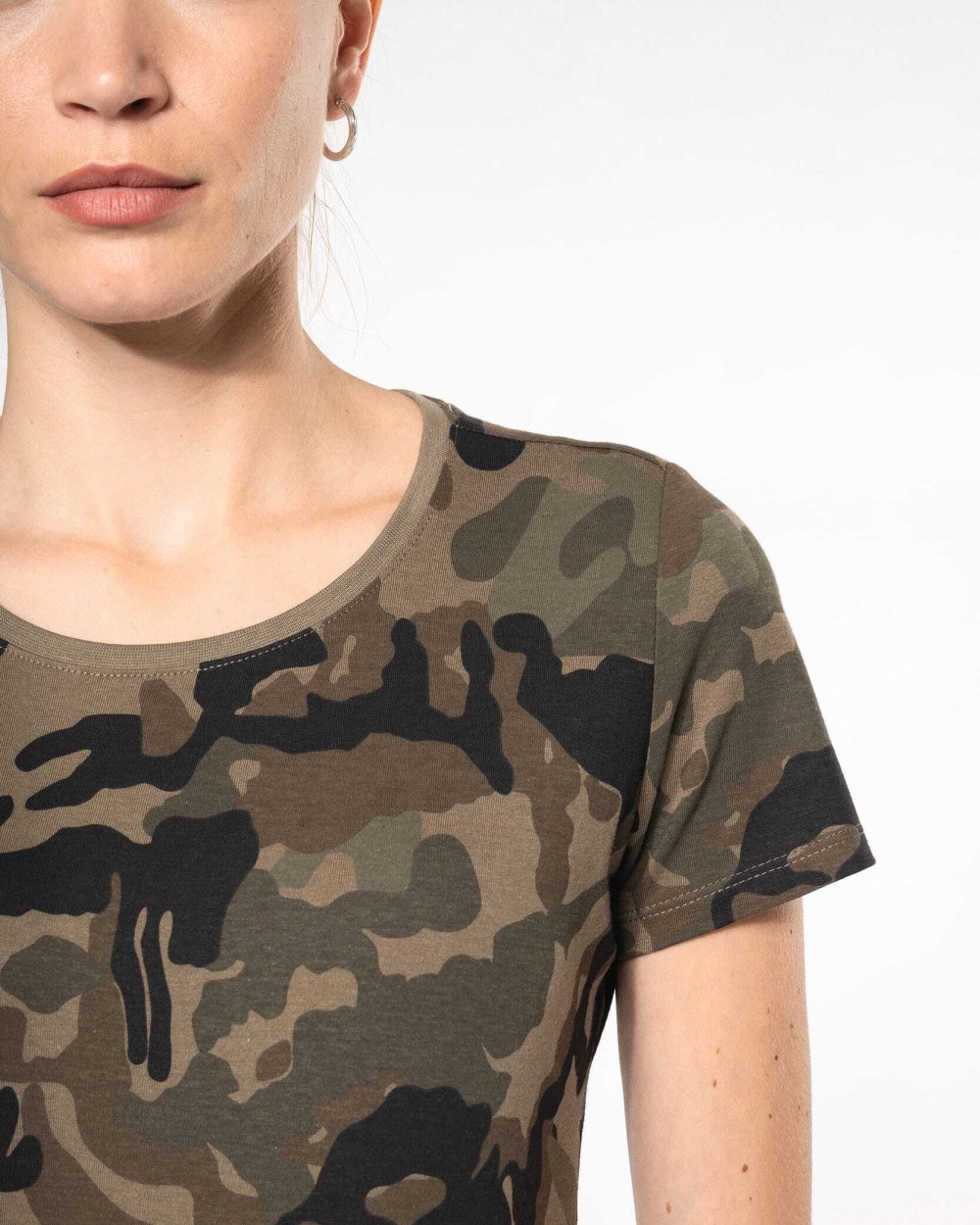 T-Shirts personnalisable KARIBAN T-shirt camo manches courtes femme