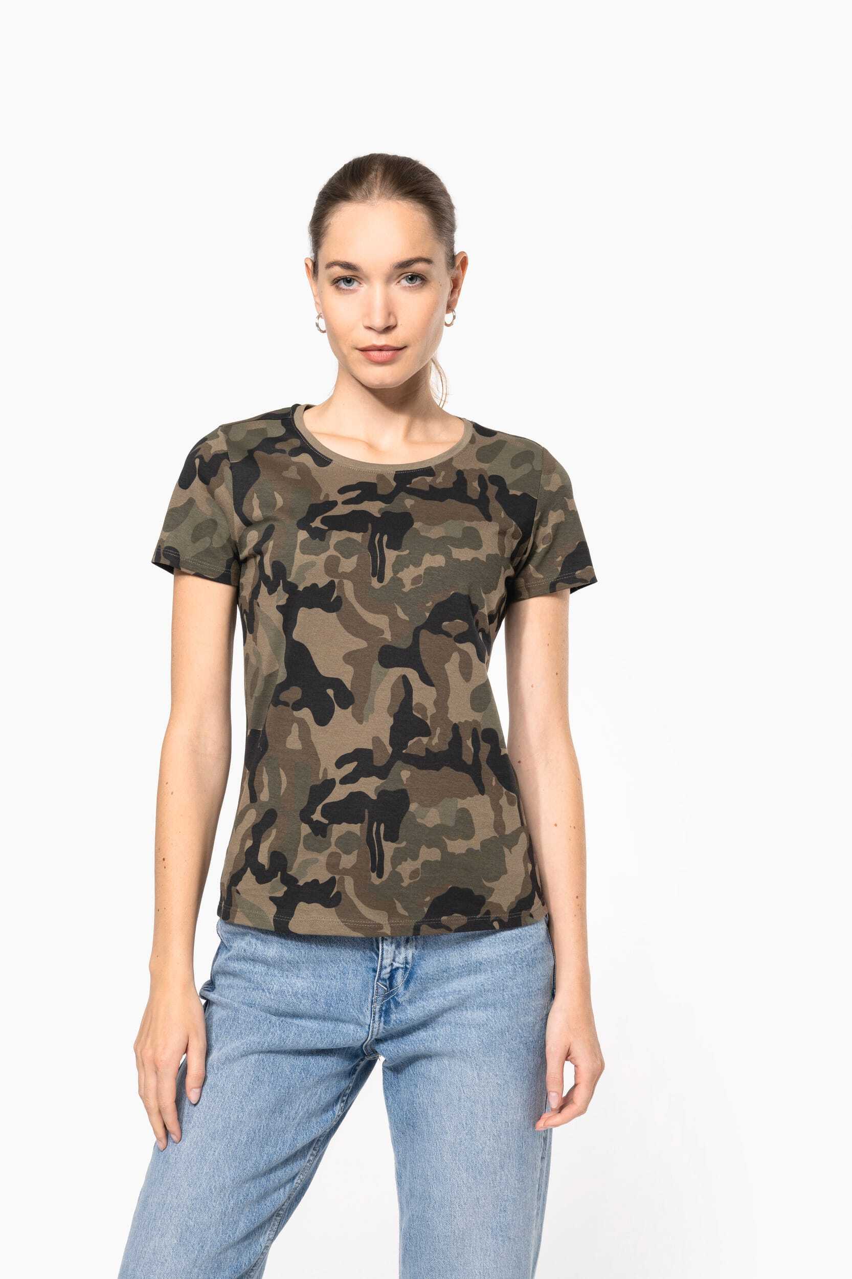 T-Shirts personnalisable KARIBAN T-shirt camo manches courtes femme