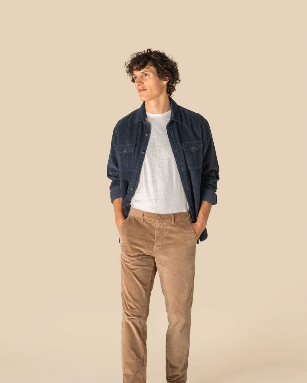 Pantalons personnalisable SPASSO Pantalon écoresponsable en velours côtelé homme