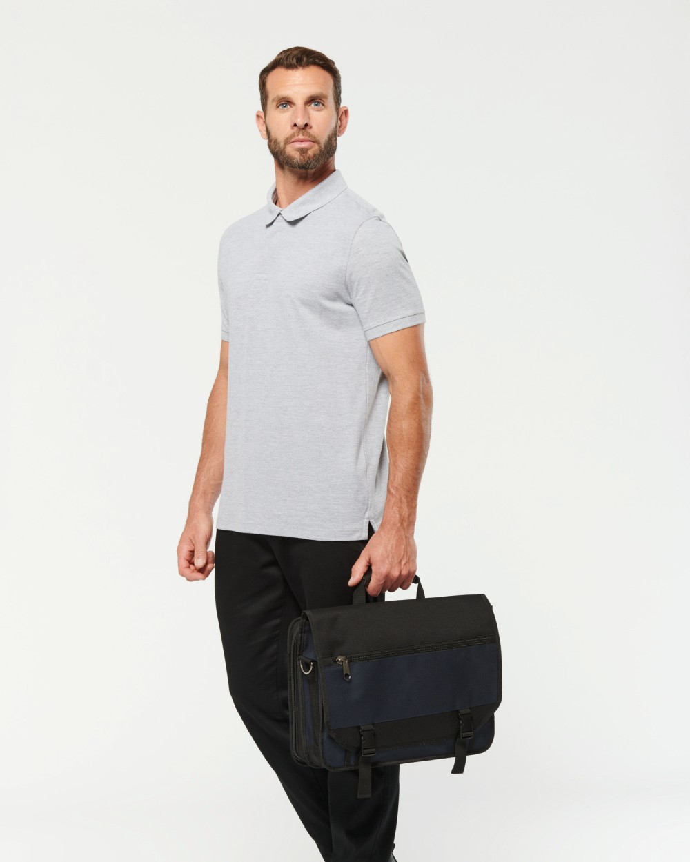 Polo's WK. DESIGNED TO WORK Herenpolo met drukknoopkraag en korte mouwen voor bedrukking &amp; borduring