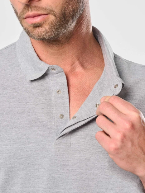 Polos à personnaliser WK. DESIGNED TO WORK Polo col boutons pression manches courtes homme 