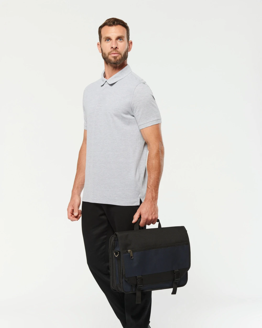 Polo's WK. DESIGNED TO WORK Herenpolo met drukknoopkraag en korte mouwen voor bedrukking &amp; borduring