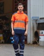 YOKO Zweifarbiges HiViz-Polohemd Poloshirts personalisierbar