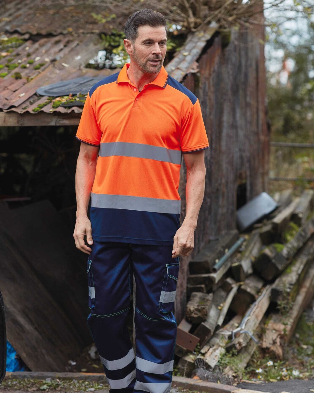 Polos personnalisable YOKO Polo bicolore haute visibilité