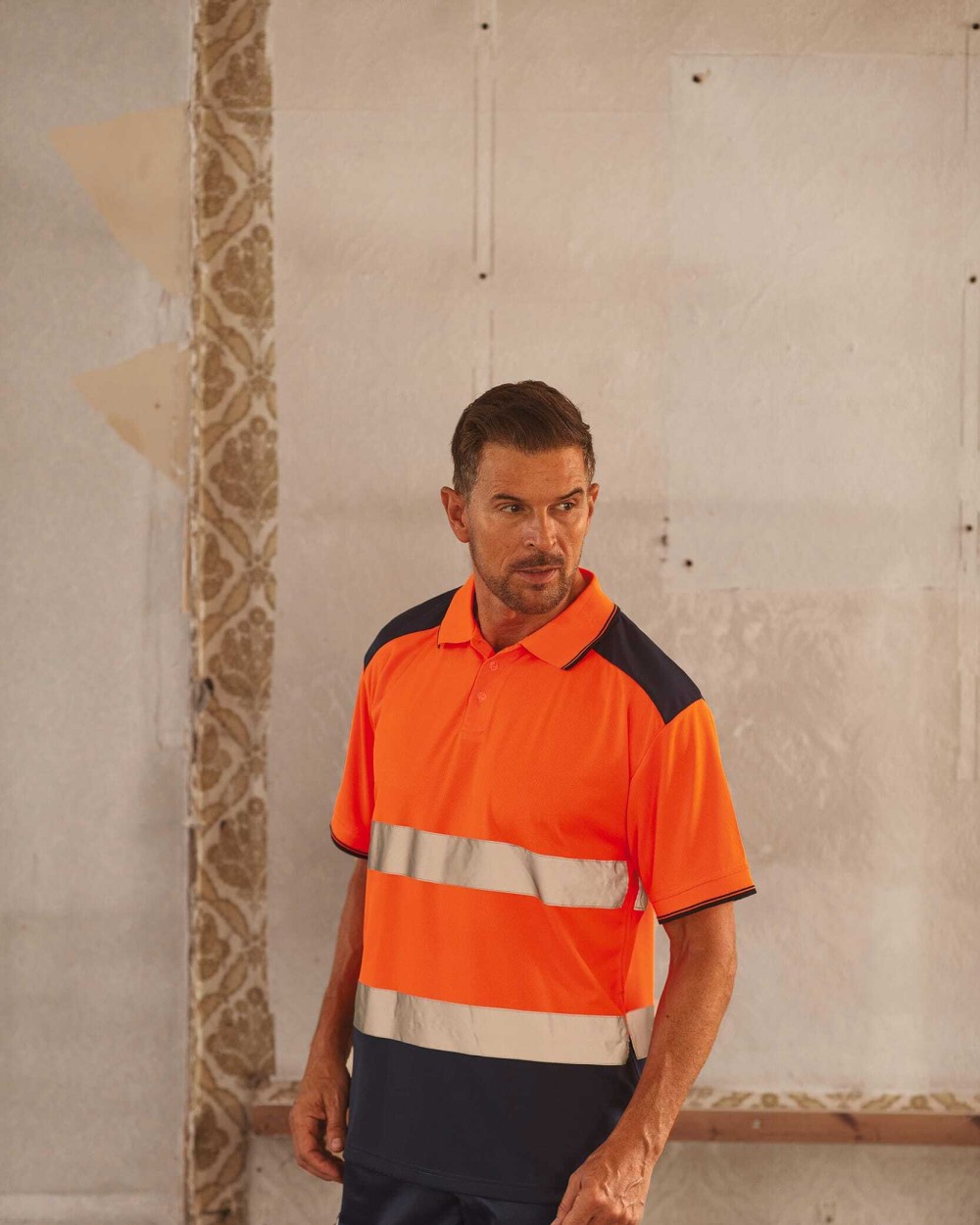 YOKO Zweifarbiges HiViz-Polohemd Poloshirts personalisierbar