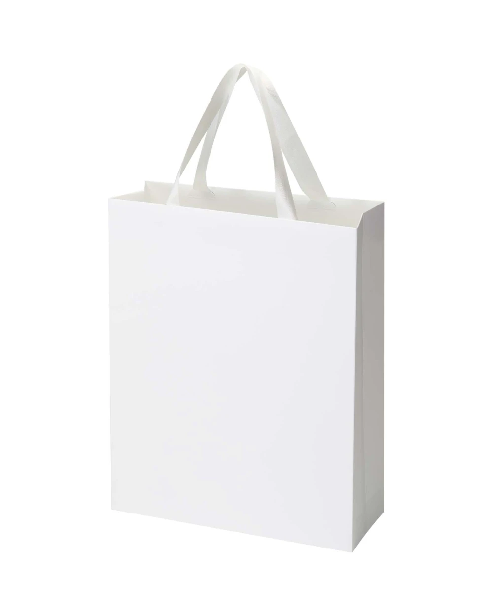 Tassen & Zakken 4DO Smartfold papieren tas van 210 g/m² met lintgrepen en een glanzende laminaatlaag - 31 x 12 x 39 cm voor bedrukking &amp; borduring