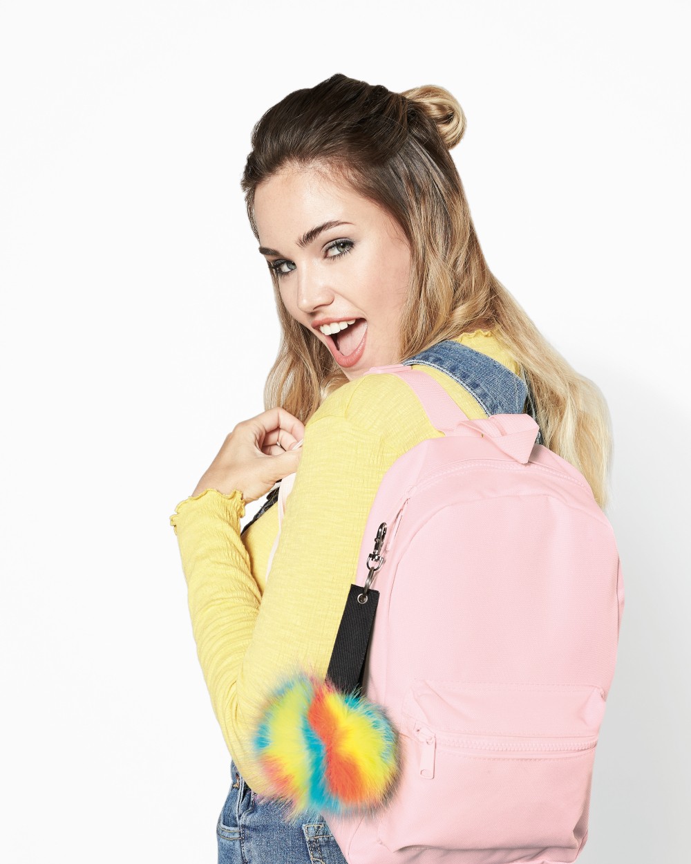 BEECHFIELD FAUX FUR POP POM KEY RING Zubehör personalisierbar