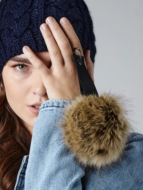 Accessoires à personnaliser BEECHFIELD FAUX FUR POP POM KEY RING 