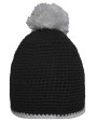 Bonnets personnalisable MYRTLE BEACH Pompon Hat with Contrast Stripe