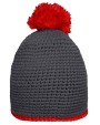MYRTLE BEACH Pompon Hat with Contrast Stripe Mützen personalisierbar