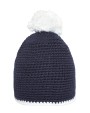 Bonnets personnalisable MYRTLE BEACH Pompon Hat with Contrast Stripe