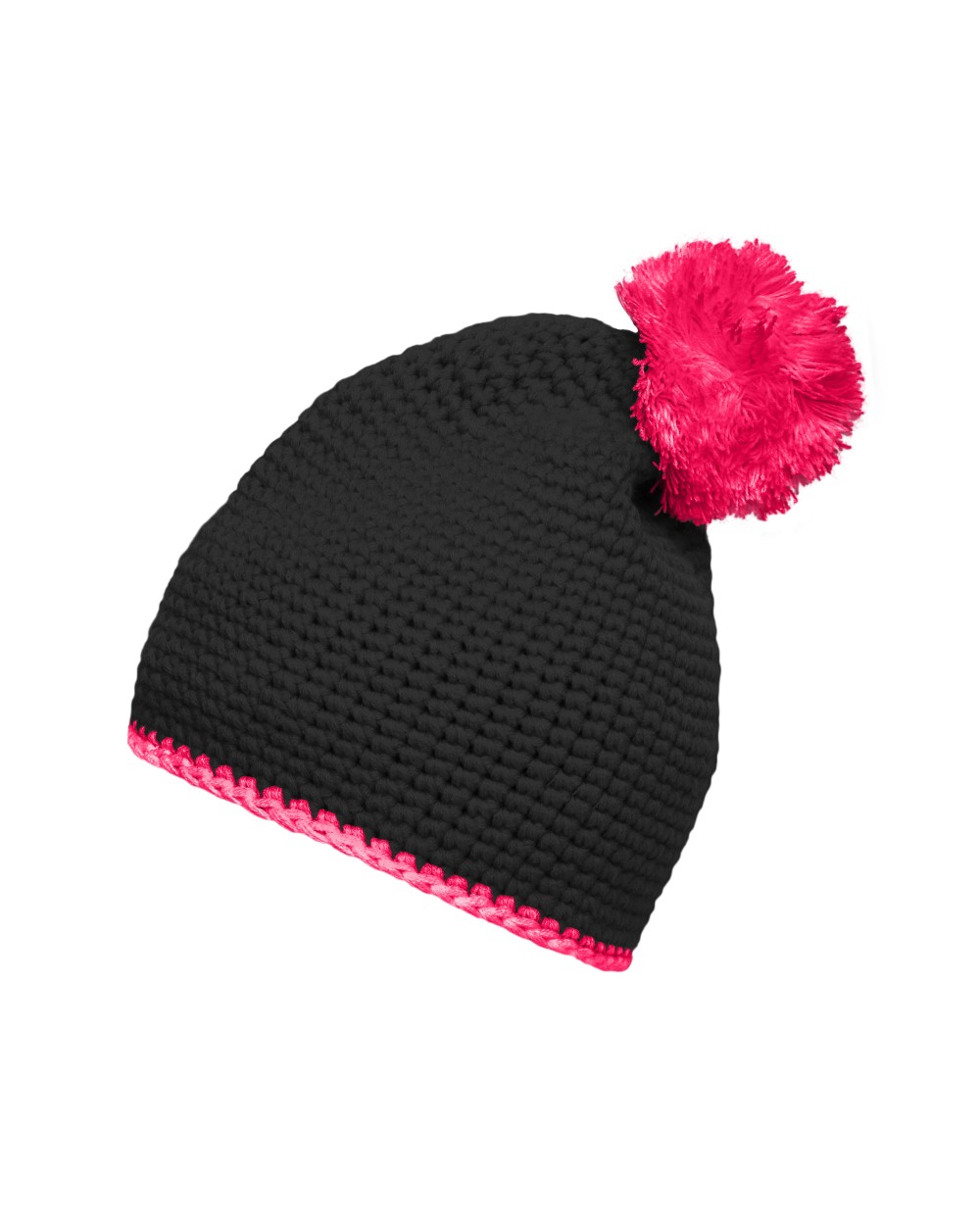 MYRTLE BEACH Pompon Hat with Contrast Stripe Mützen personalisierbar