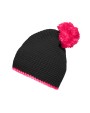 MYRTLE BEACH Pompon Hat with Contrast Stripe Mützen personalisierbar