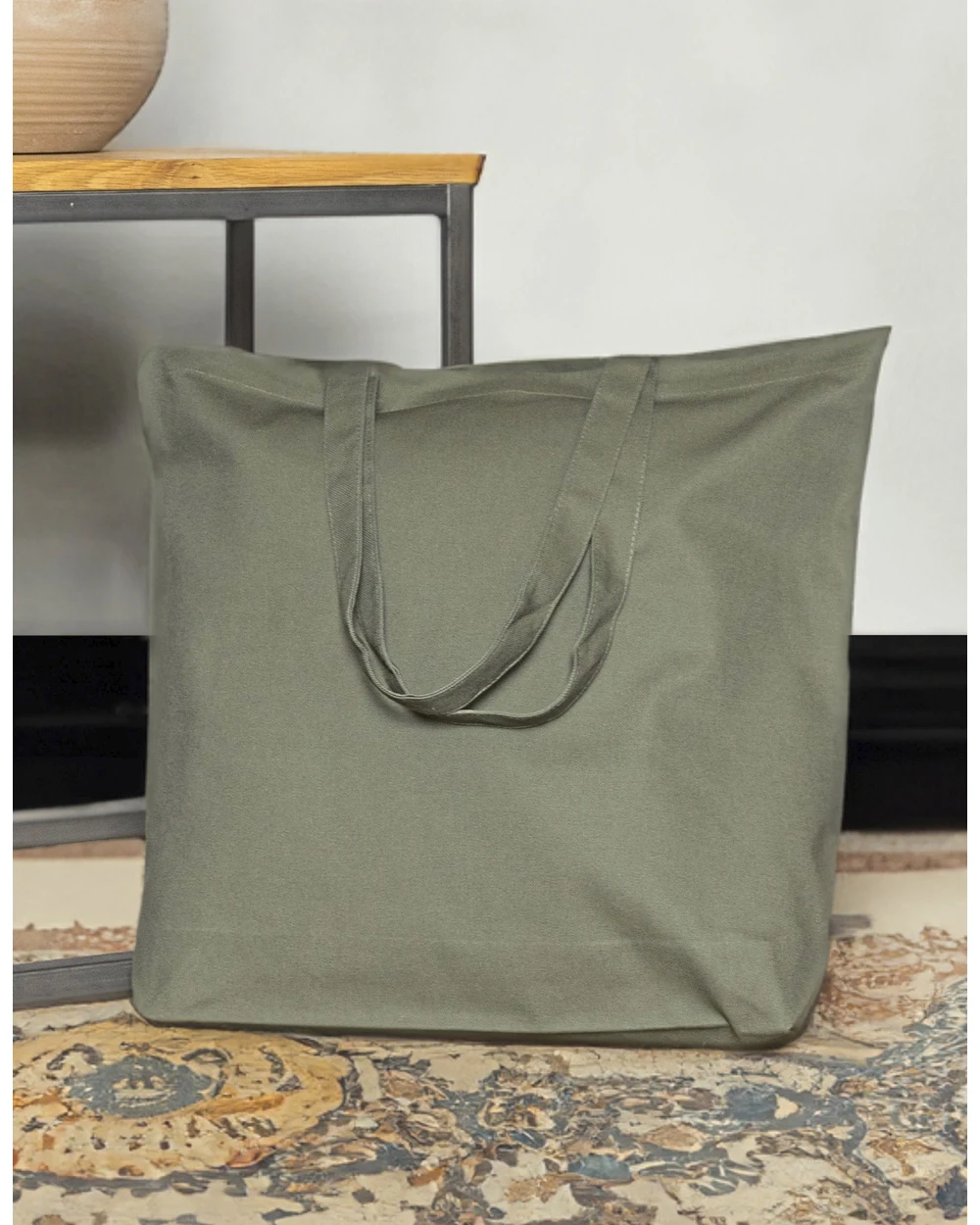 Sacs & Bagagerie personnalisable HALINK Organic Canvas Carrier Bag Medium Long Handle London 02
