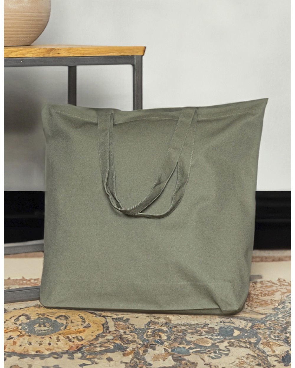 HALINK Organic Canvas Carrier Bag Medium Long Handle London 02 Taschen personalisierbar