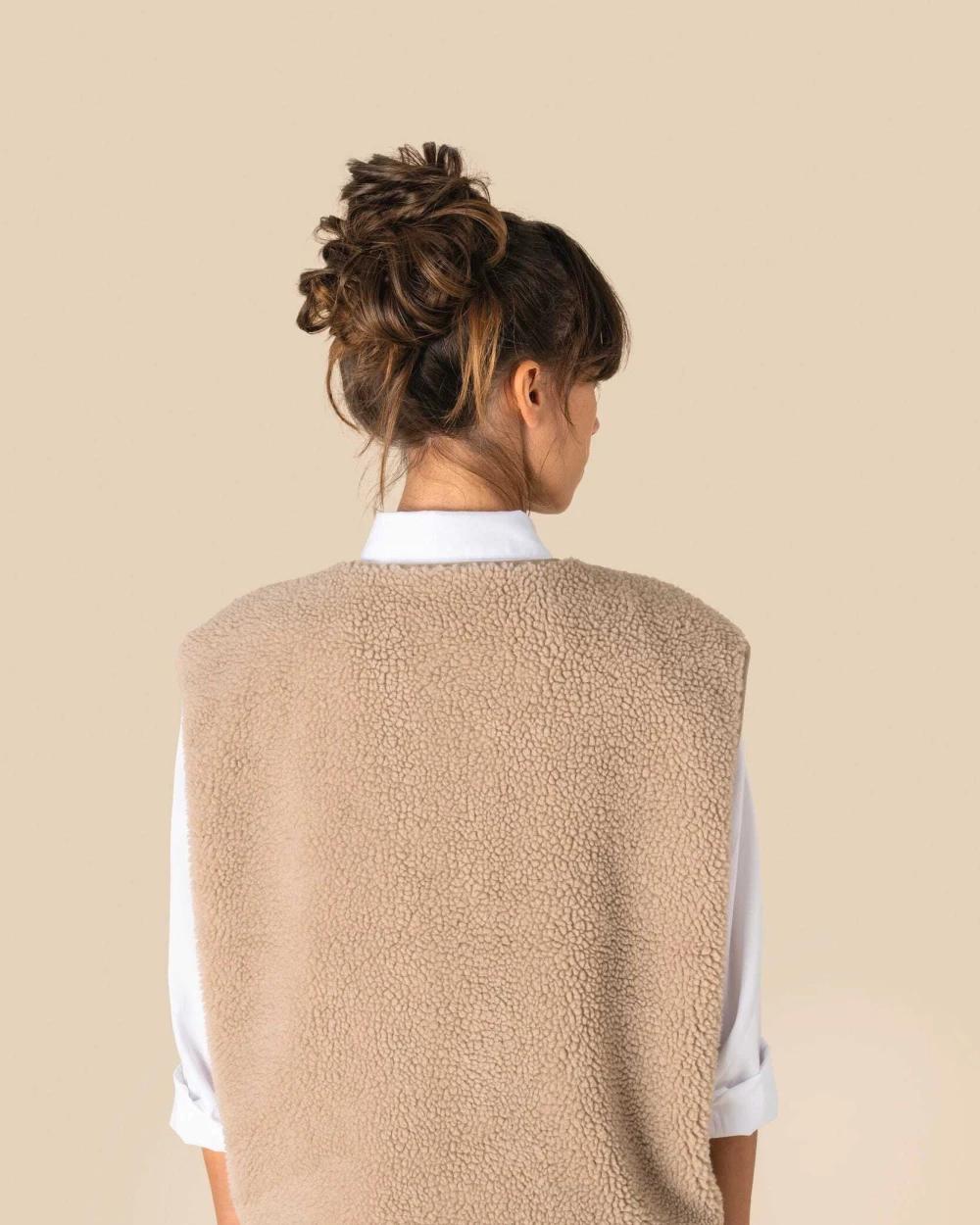 SPASSO Ärmellose Sherpa-Jacke für Damen Polar Fleeces personalisierbar