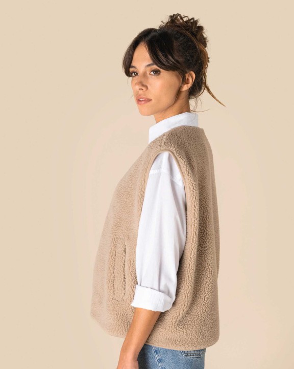 Vestes personnalisable SPASSO Veste sans manches en sherpa femme