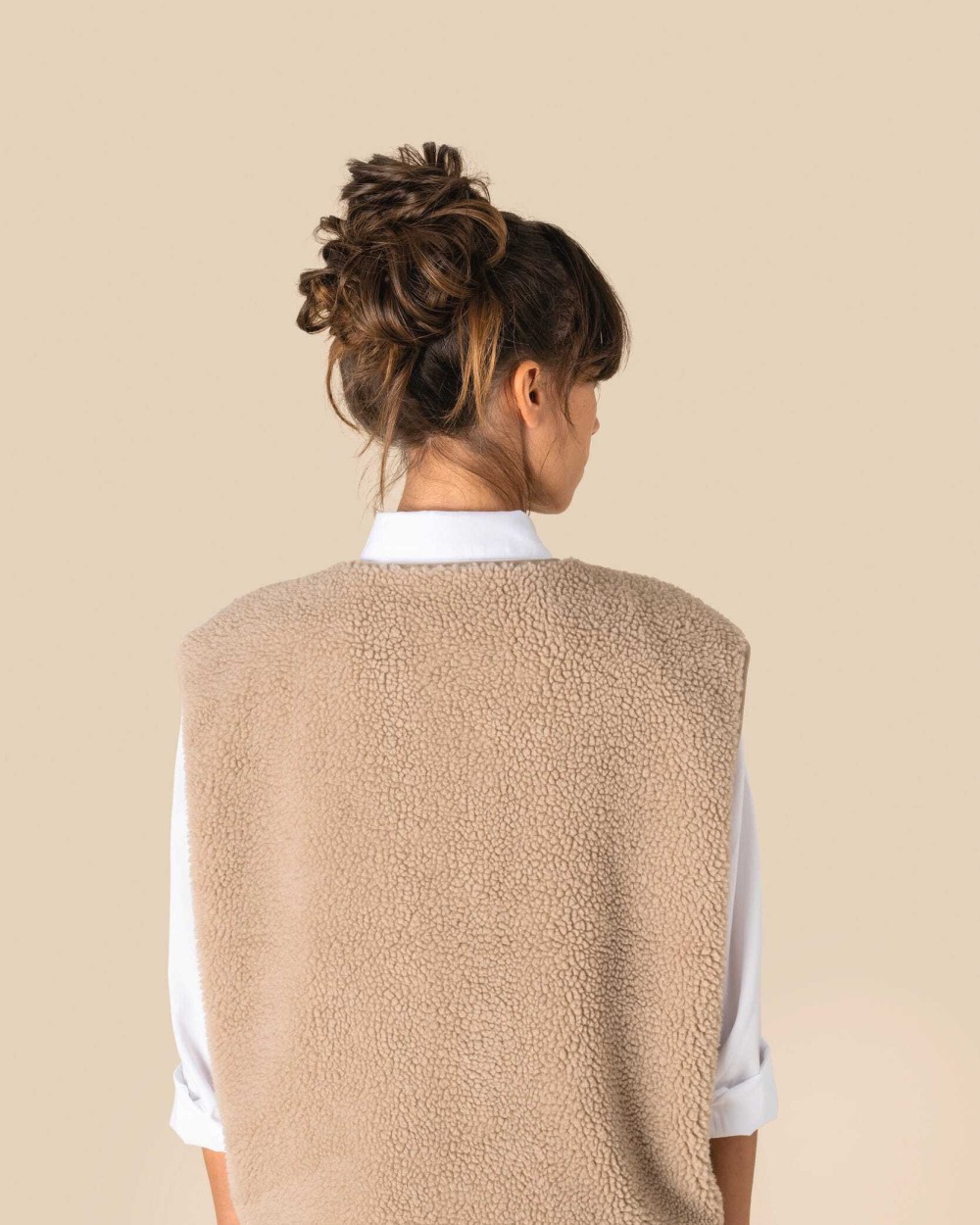SPASSO Ärmellose Sherpa-Jacke für Damen Polar Fleeces personalisierbar