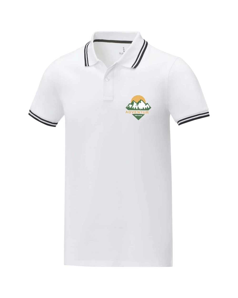 Polos personnalisable ELEVATE Polo tipping Amarago manches courtes homme