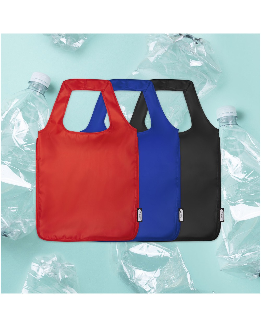 Tote bags 4DO Ash RPET grote opvouwbare draagtas 14L voor bedrukking &amp; borduring