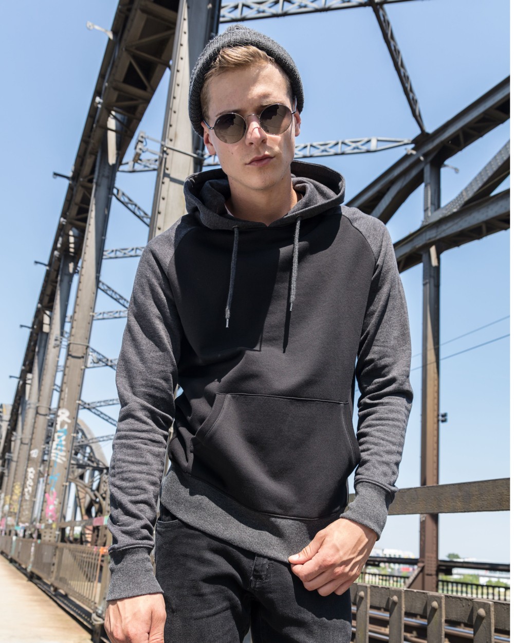 Sweat-shirts personnalisable BUILD YOUR BRAND RAGLAN HOODY